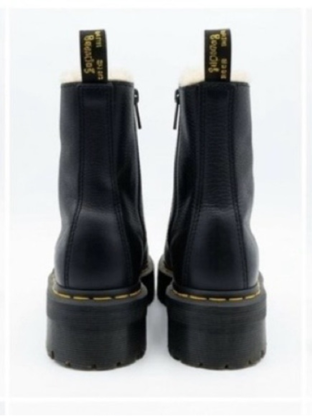 Dr. Martens Jadon FL Faux Fur Lined Pisa Leather Platform Boots - Size 6 - Picture 3 of 10